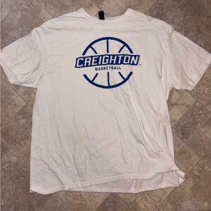 adidas White and Blue Basketball Tee